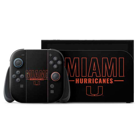 University of Miami Hurricanes Nintendo Switch 2 (2025) with Joy-Con Skin